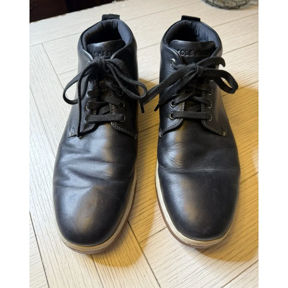 Cole Haan Vartan 2.0 Grand OS Men's Leather‎ Chukka Ankle Boots Shoes Black 10 M
